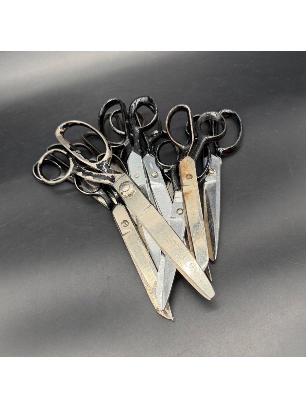 Vintage Metal Scissors Mixed Lot Of 11 Heavy Duty Wiss USA Japan Italy Black